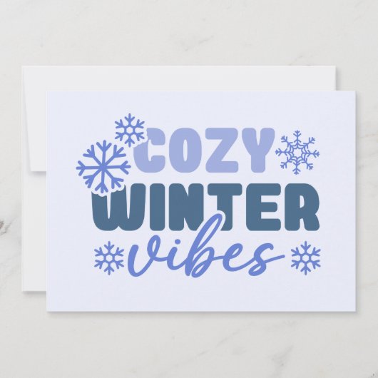 Cosy Winter Vibes - Snowflake Typografie Karte (Vorderseite)