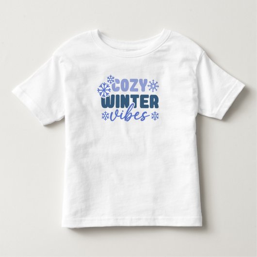 Cosy Winter Vibes - Snowflake Typografie Kleinkind T-shirt (Vorderseite)