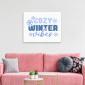 Cosy Winter Vibes - Snowflake Typografie Leinwanddruck (Insitu (Wohnzimmer))