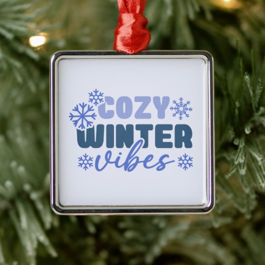 Cosy Winter Vibes - Snowflake Typografie Ornament Aus Metall (Baum)