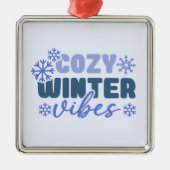 Cosy Winter Vibes - Snowflake Typografie Ornament Aus Metall (Vorne)