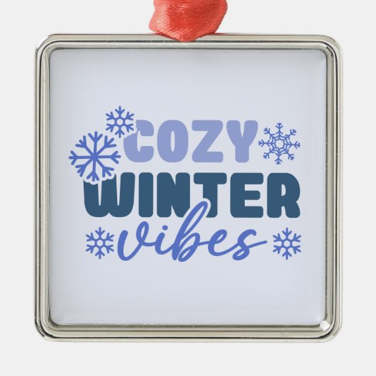 Cosy Winter Vibes - Snowflake Typografie Ornament Aus Metall (Vorne)