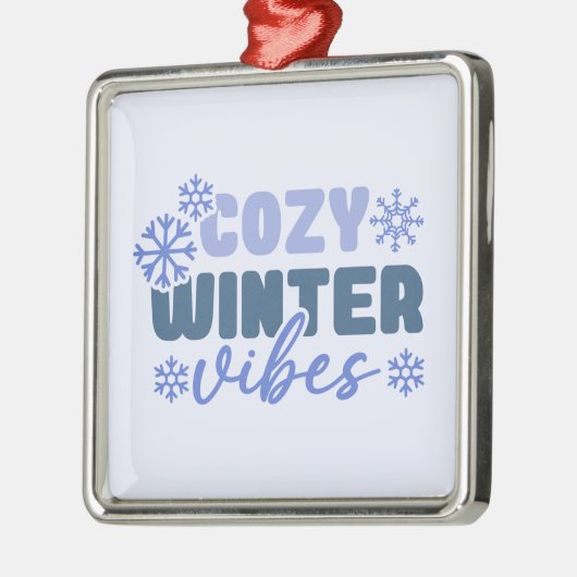 Cosy Winter Vibes - Snowflake Typografie Ornament Aus Metall (Links)