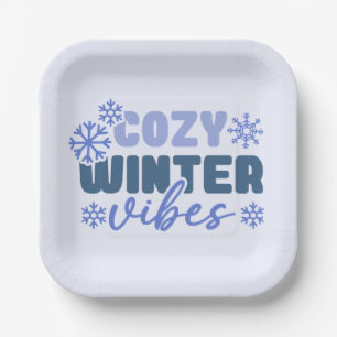 Cosy Winter Vibes - Snowflake Typografie Pappteller