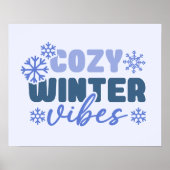 Cosy Winter Vibes - Snowflake Typografie Poster (Vorne)