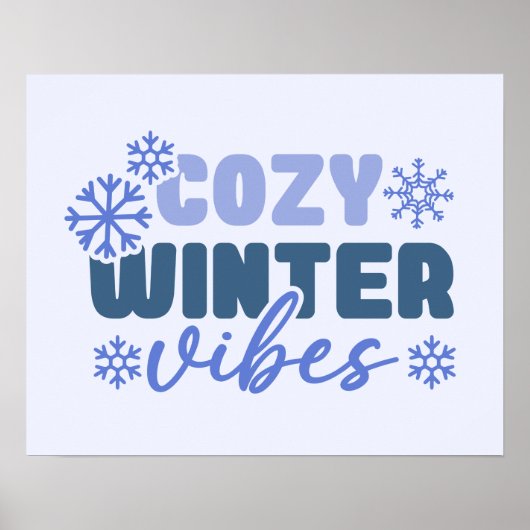 Cosy Winter Vibes - Snowflake Typografie Poster (Vorne)