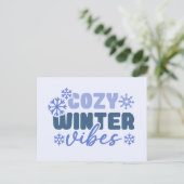 Cosy Winter Vibes - Snowflake Typografie Postkarte (Stehend Vorderseite)