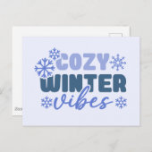 Cosy Winter Vibes - Snowflake Typografie Postkarte (Vorne/Hinten)