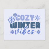 Cosy Winter Vibes - Snowflake Typografie Postkarte (Vorderseite)