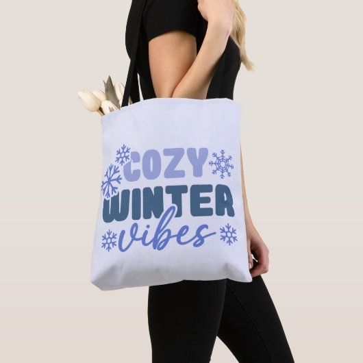 Cosy Winter Vibes - Snowflake Typografie Tasche (Von Nahem)