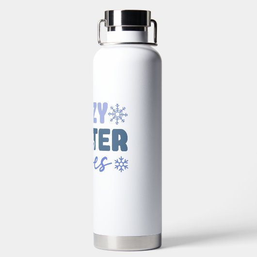 Cosy Winter Vibes - Snowflake Typografie Trinkflasche (Rückseite)