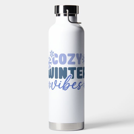 Cosy Winter Vibes - Snowflake Typografie Trinkflasche (links)