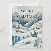 "Cosy Winter Village Christmas Flat Invitation" Einladung (Vorderseite)