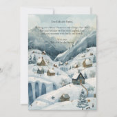 "Cosy Winter Village Christmas Flat Invitation" Einladung (Rückseite)