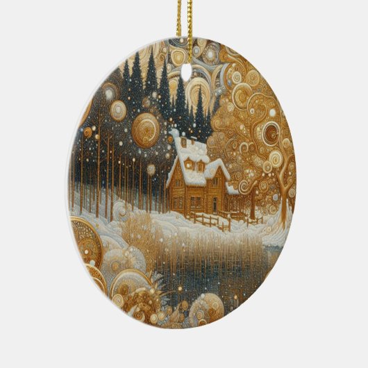 "Cosy Winter wohnode" Keramik Ornament (Rechts)