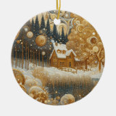 "Cosy Winter wohnode" Keramik Ornament (Vorne)