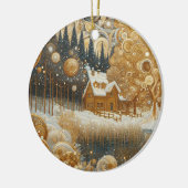 "Cosy Winter wohnode" Keramik Ornament (Links)