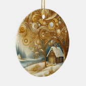 "Cosy Winter wohnode" Keramik Ornament (Rechts)
