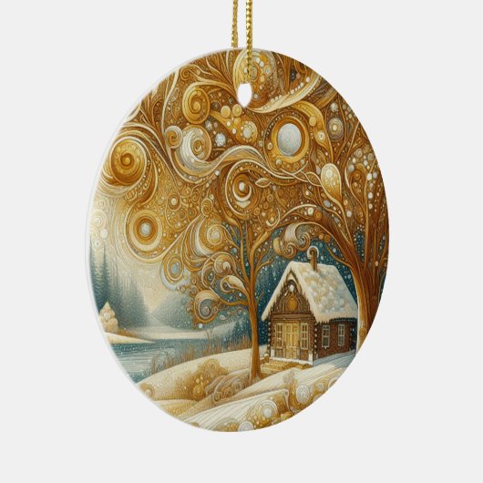 "Cosy Winter wohnode" Keramik Ornament (Rechts)