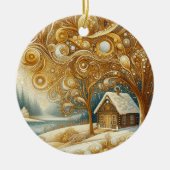 "Cosy Winter wohnode" Keramik Ornament (Vorne)