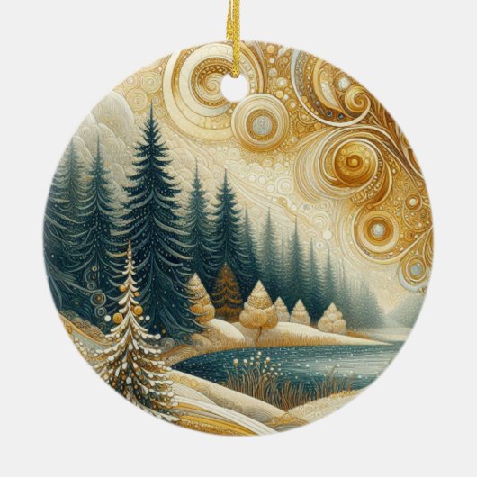 "Cosy Winter wohnode" Keramik Ornament (Hinten)