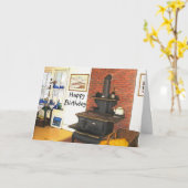 Cosy Wood Stove Bauernhof Karte (Gelbe Blume)