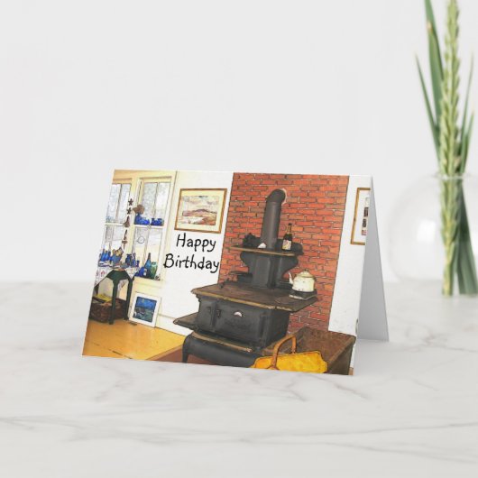 Cosy Wood Stove Bauernhof Karte (Vorderseite)