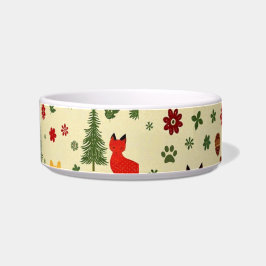 Cosy Woodland Christmas Dog Bowl - Rustikales Hirs Napf
