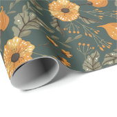Cosy Woodland Floral Botanic Geschenkpapier (Rolleneckpunkt)