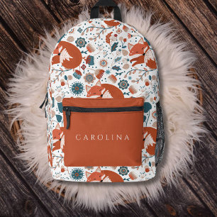 Cosy Woodland Fox Individuelle Name Rucksack