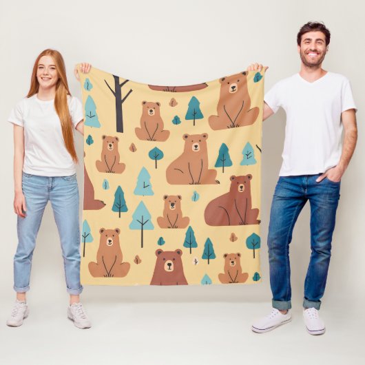 Cosy Woodland Friends Bear2 Fleecedecke (Beispiel)