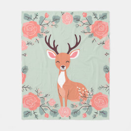 Cosy Woodland Friends Deer Fleecedecke