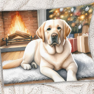Cosy Yellow Labrador Retriever Dog Weihnachten Fleecedecke