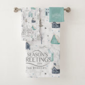 Cosy Zuhause Christmas Aquamarin ID985 Badhandtuch Set (Insitu)