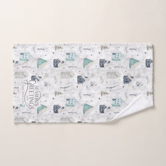 Cosy Zuhause Christmas Aquamarin ID985 Badhandtuch Set (Handtuch)