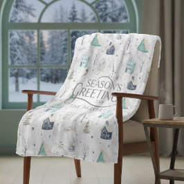 Cosy Zuhause Christmas Aquamarin ID985 Fleecedecke