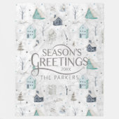 Cosy Zuhause Christmas Aquamarin ID985 Fleecedecke (Vorderseite)