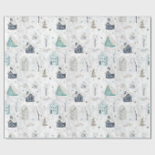 Cosy Zuhause Christmas Aquamarin ID985 Geschenkpapier (Flach)