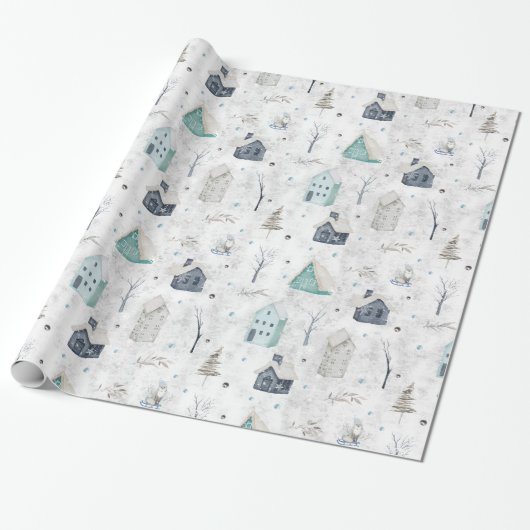 Cosy Zuhause Christmas Aquamarin ID985 Geschenkpapier (Ungerollt)