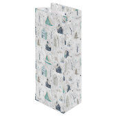 Cosy Zuhause Christmas Aquamarin ID985 Geschenktüte Für Weinflaschen (Rückseite Schrägansicht)