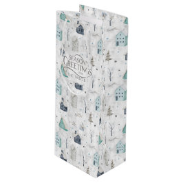 Cosy Zuhause Christmas Aquamarin ID985 Geschenktüte Für Weinflaschen
