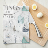 Cosy Zuhause Christmas Aquamarin ID985 Geschirrtuch (Viertel Falte)