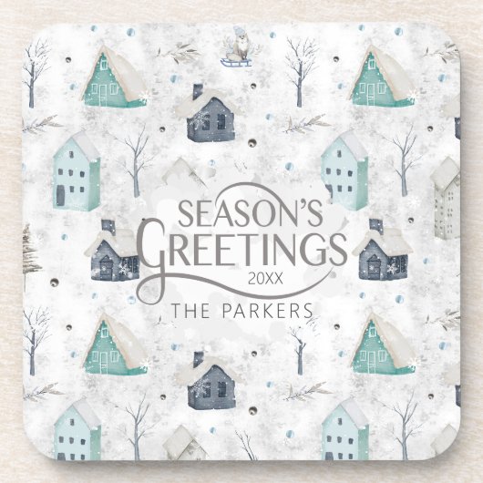 Cosy Zuhause Christmas Aquamarin ID985 Getränkeuntersetzer (Vorderseite)