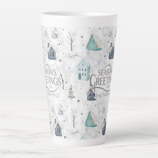 Cosy Zuhause Christmas Aquamarin ID985 Milchtasse (Vorderseite)