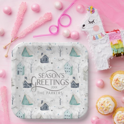 Cosy Zuhause Christmas Aquamarin ID985 Pappteller (Party)