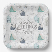 Cosy Zuhause Christmas Aquamarin ID985 Pappteller (Vorderseite)
