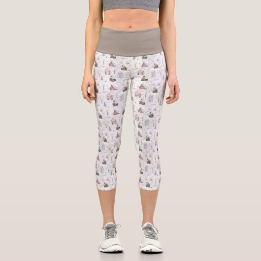 Cosy Zuhause Christmas Pink ID985 Capri Leggings (Vorderseite)