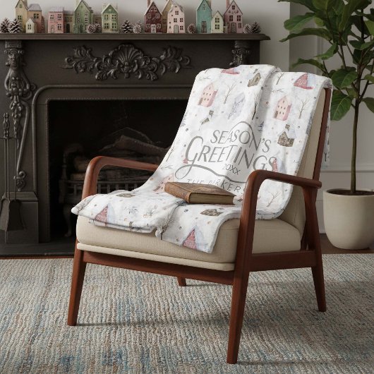 Cosy Zuhause Christmas Pink ID985 Fleecedecke