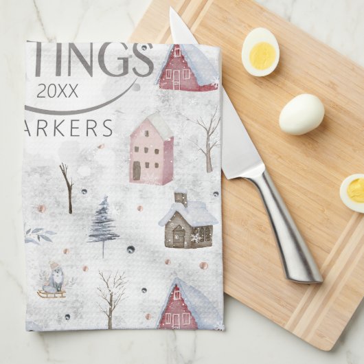 Cosy Zuhause Christmas Pink ID985 Geschirrtuch (Viertel Falte)