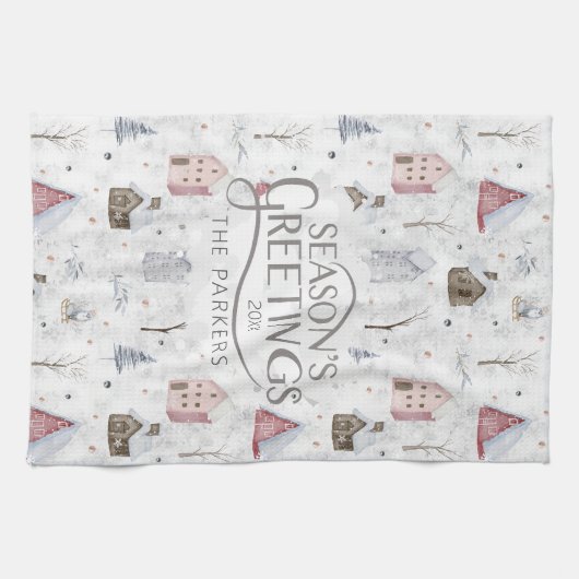 Cosy Zuhause Christmas Pink ID985 Geschirrtuch (Horizontal)